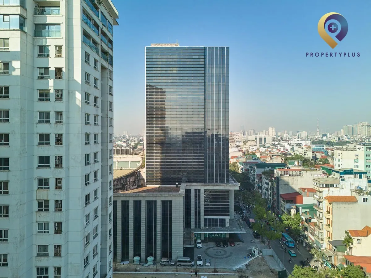 Panoramic view of VTC-Lac-Trung building in Hai Ba Trung, Hanoi.